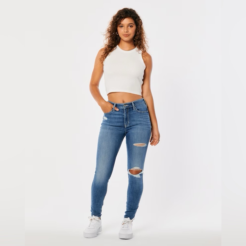 Super Skinny High Rise Distressed Jeans - Picture 4 of 8